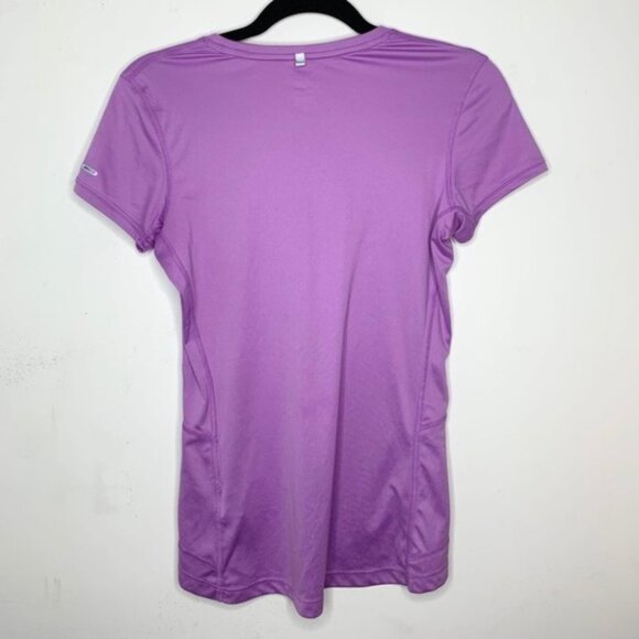 Nike Women's Pro Dri Fit T-Shirt Milner Running Purple Short Sleeve Crew neck - Picture 12 of 13